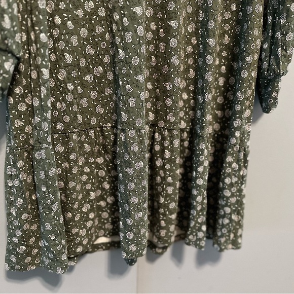 ❤️LOFT - Olive Green Long Sleeve V-Neck Sundress (Size XL) - Picture 6 of 11